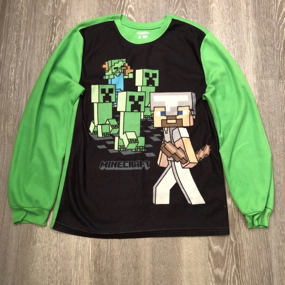 Minecraft Boys Size 14/16 Flannel‎ Pajama Top